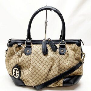 Authentic Gucci Brown Canvas Hand Bag mn660-121325
